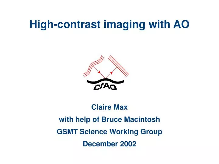 high contrast imaging with ao