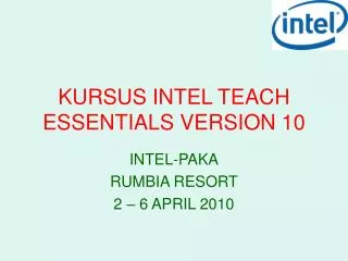 kursus intel teach essentials version 10