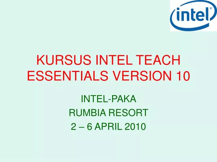 kursus intel teach essentials version 10