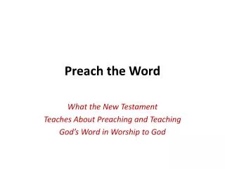 Preach the Word