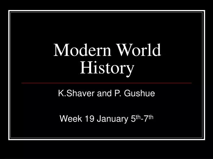modern world history