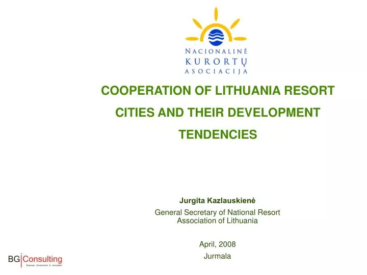 cooperation of lithuania resort cities and their development tendencies