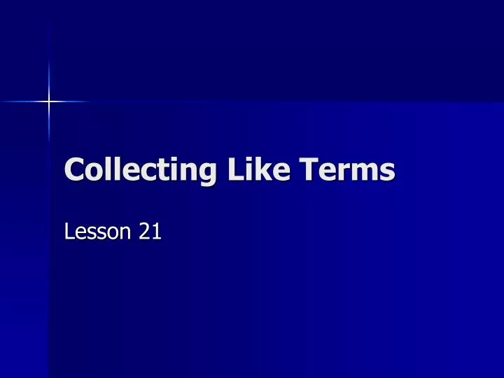 collecting like terms
