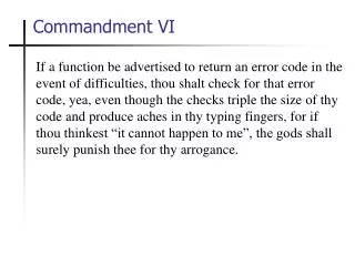 Commandment VI