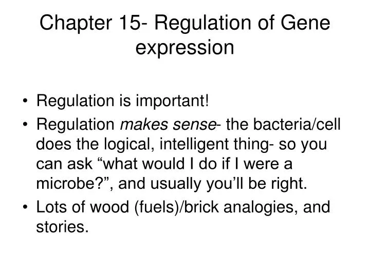 chapter 15 regulation of gene expression