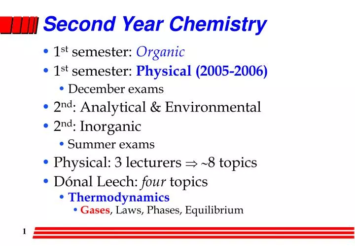second year chemistry