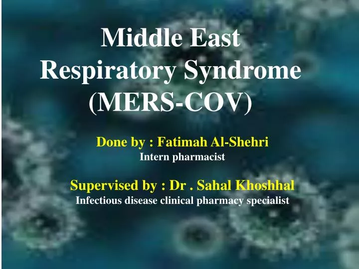 middle east r espiratory syndrome mers cov