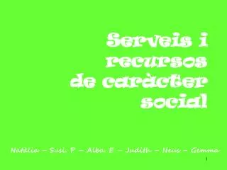 serveis i recursos de car cter social