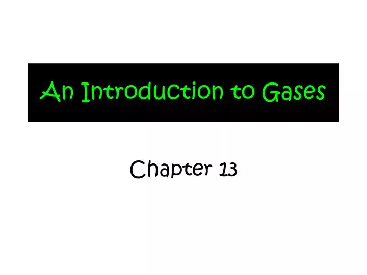 an introduction to gases