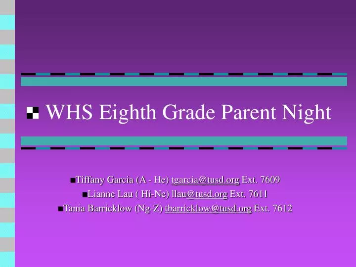 whs eighth grade parent night