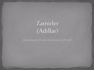 Zamirler (Adıllar)