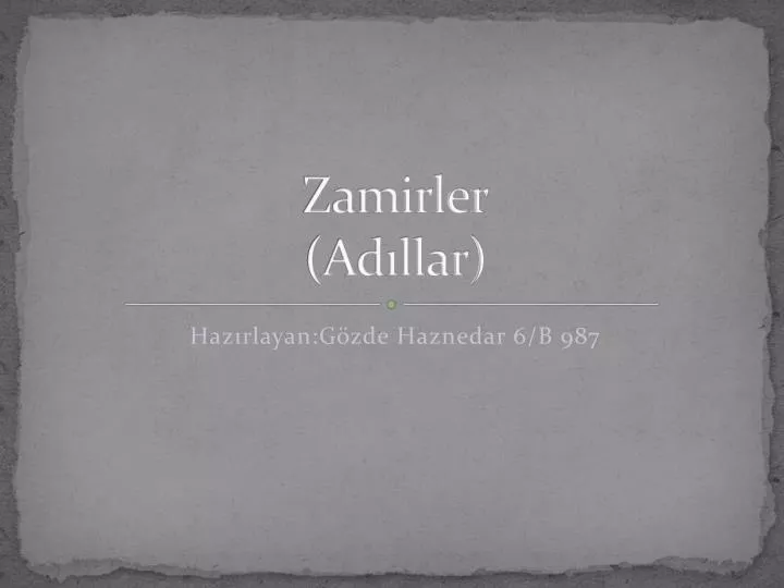 zamirler ad llar