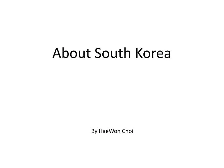 about south korea