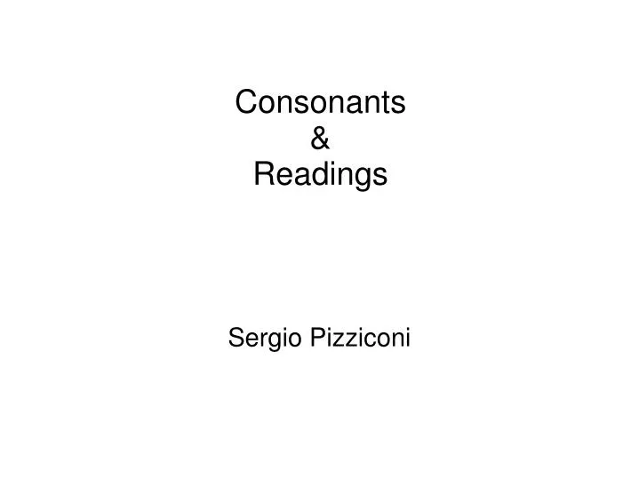consonants readings
