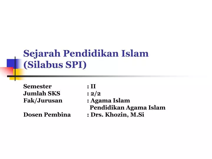 sejarah pendidikan islam silabus spi