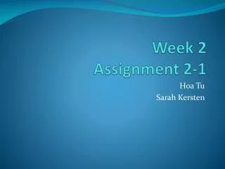 Week 2 Assignment 2-1