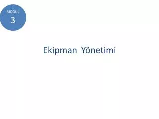 ekipman y netimi