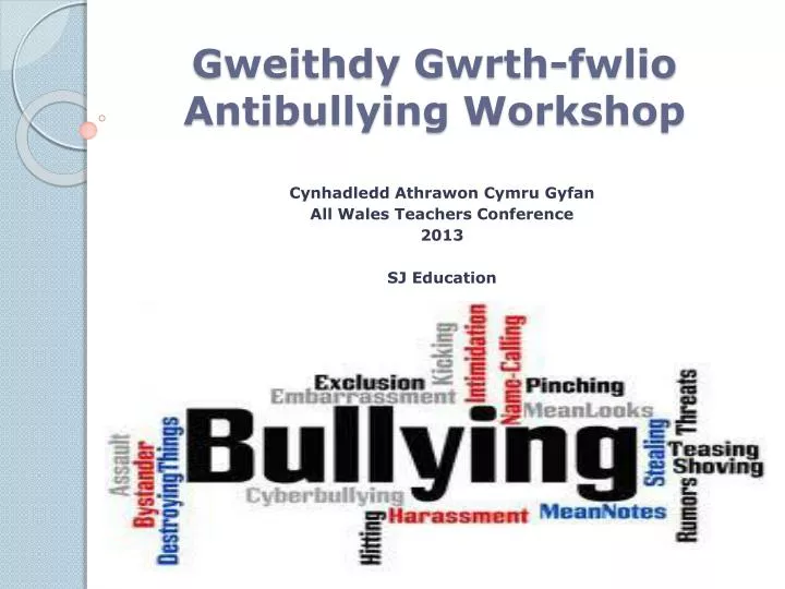 gweithdy gwrth fwlio antibullying workshop