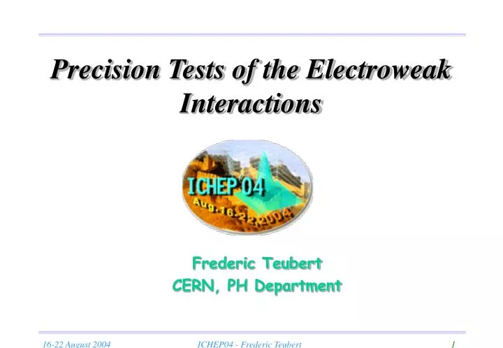 precision tests of the electroweak interactions