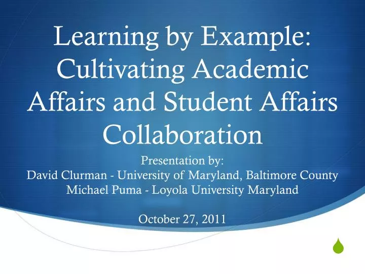 learning by example cultivating academic affairs and student affairs collaboration
