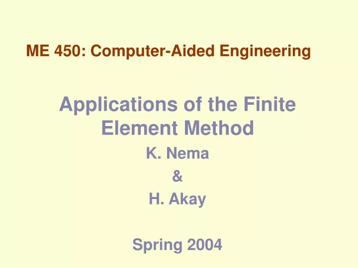 me 450 computer aided engineering