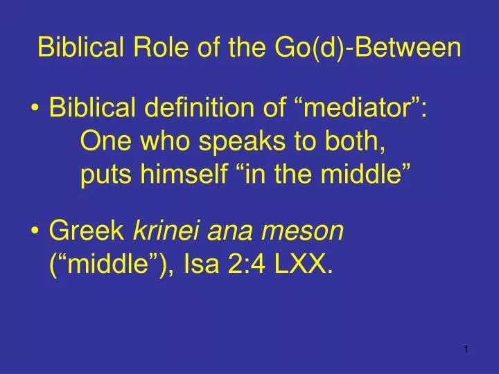 biblical role of the go d between