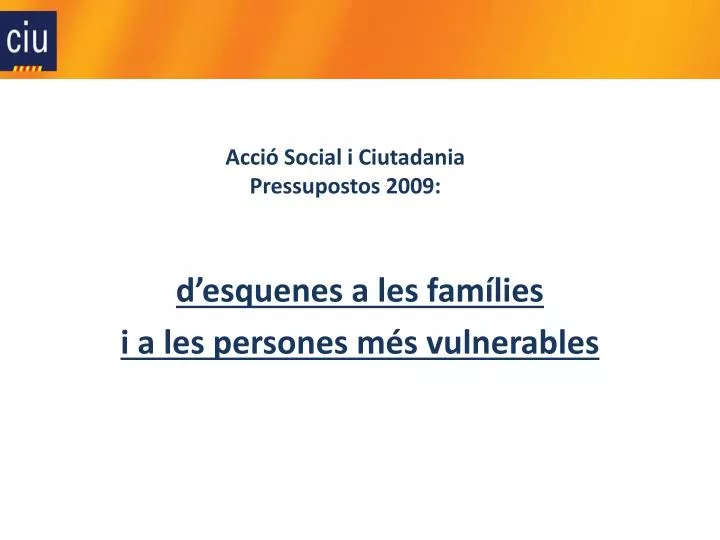 acci social i ciutadania pressupostos 2009
