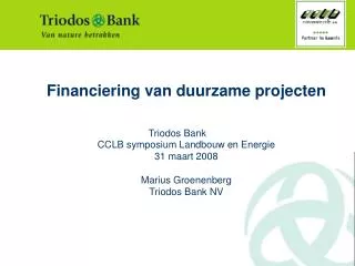 financiering van duurzame projecten