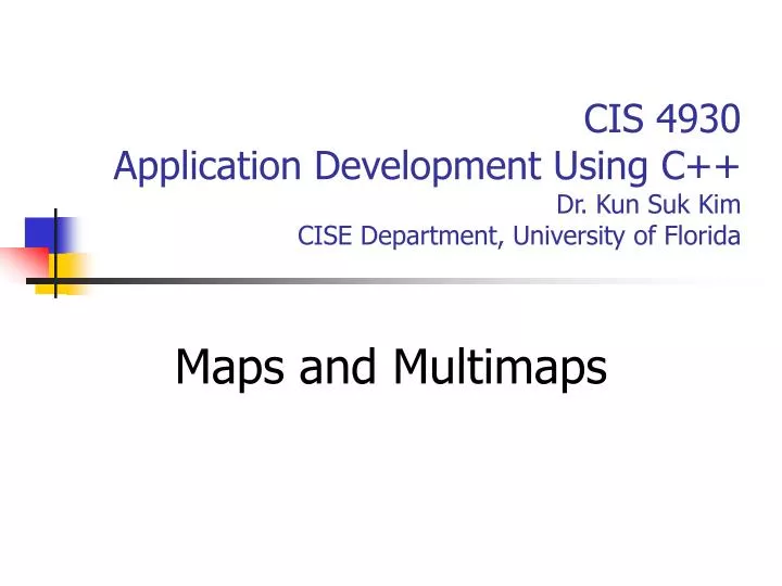 cis 4930 application development using c dr kun suk kim cise department university of florida