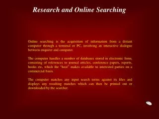 Research and Online Searching