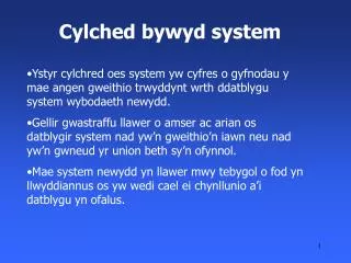 Cylched bywyd system