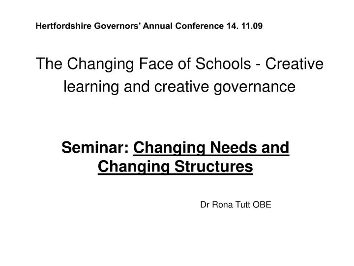 the changing face of schools creative learning and creative governance