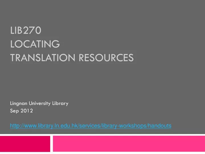 lib270 locating translation resources