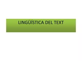 ling stica del text