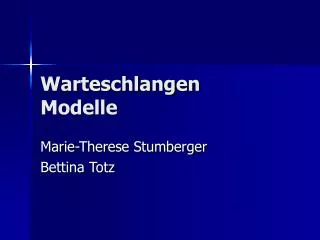 warteschlangen modelle
