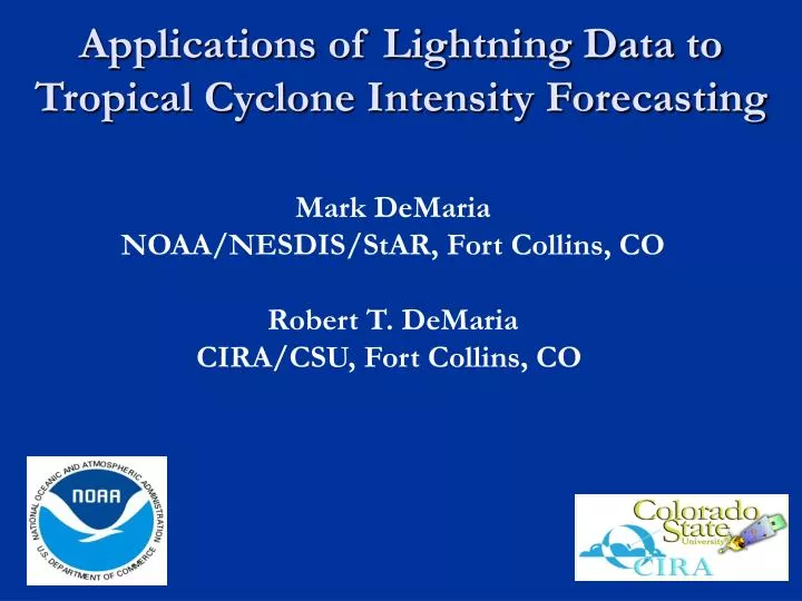 applications of lightning data to tropical cyclone intensity forecasting