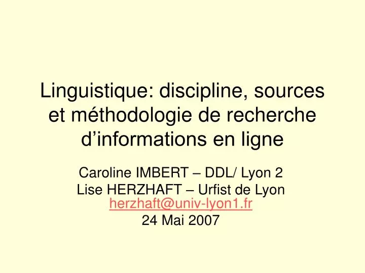 linguistique discipline sources et m thodologie de recherche d informations en ligne