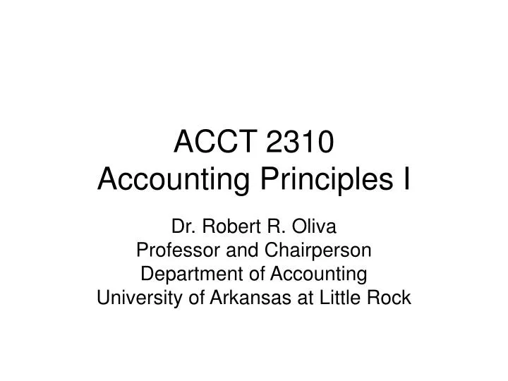 acct 2310 accounting principles i
