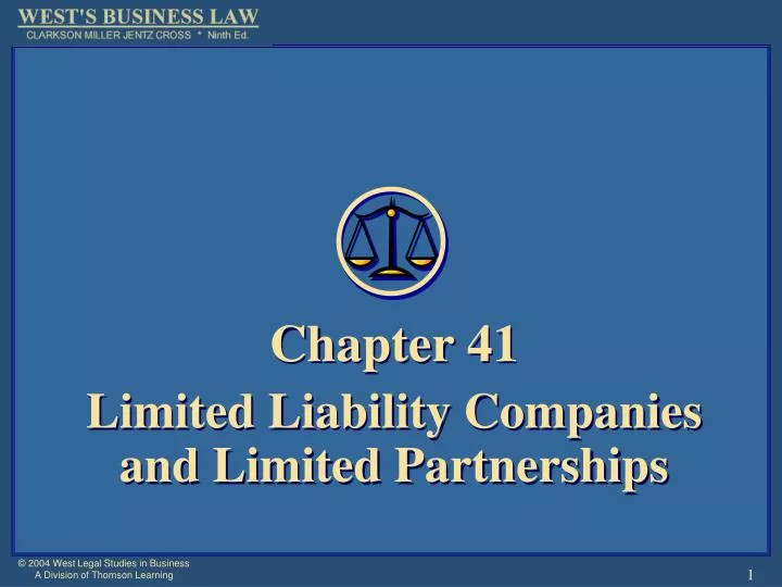 chapter 41 limited liability companies and limited partnerships