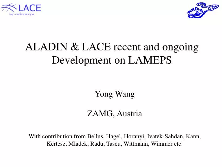 aladin lace recent and ongoing development on lameps