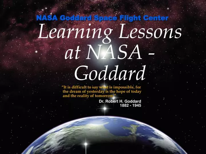 learning lessons at nasa goddard