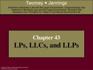 Chapter 43 LPs, LLCs, and LLPs