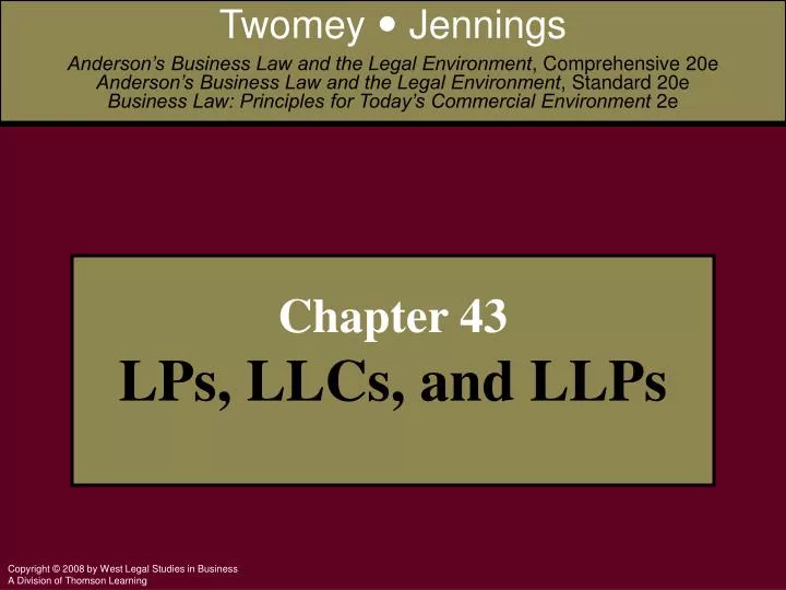 chapter 43 lps llcs and llps