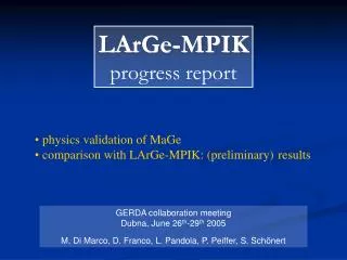 LArGe-MPIK progress report