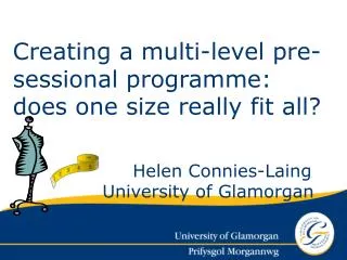Helen Connies-Laing University of Glamorgan