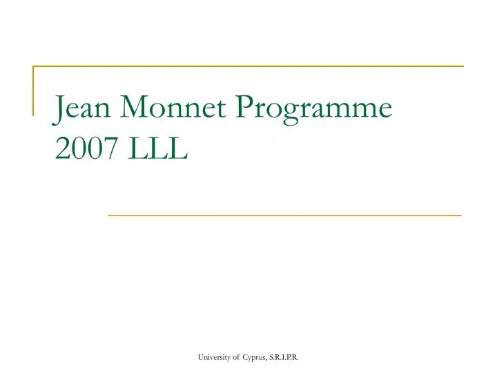 jean monnet programme 2007 lll
