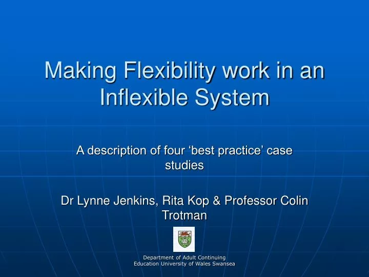 making flexibility work in an inflexible system