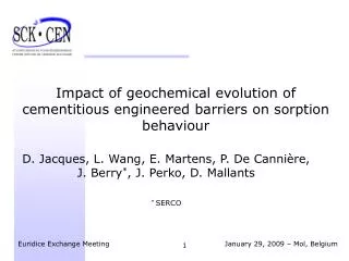Impact of geochemical evolution of cementitious engineered barriers on sorption behaviour