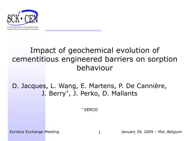 impact of geochemical evolution of cementitious engineered barriers on sorption behaviour