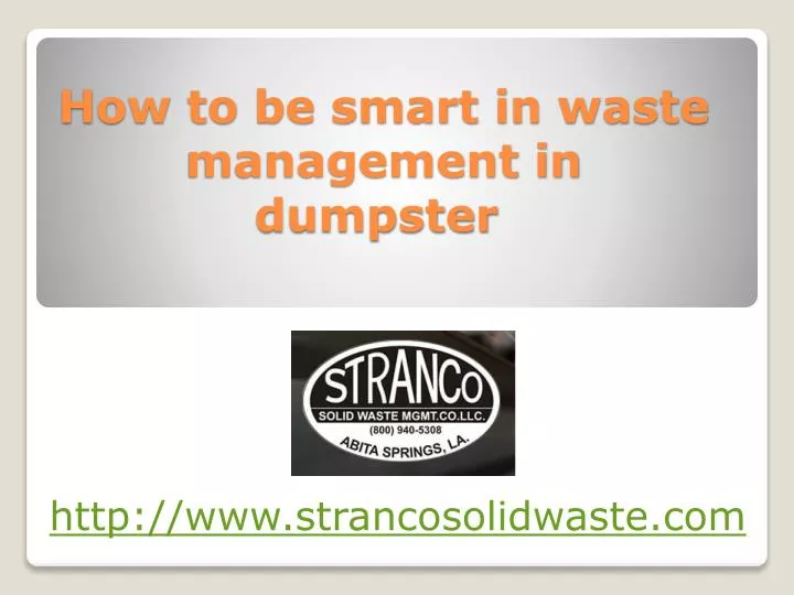 how to be smart in waste management in dumpster